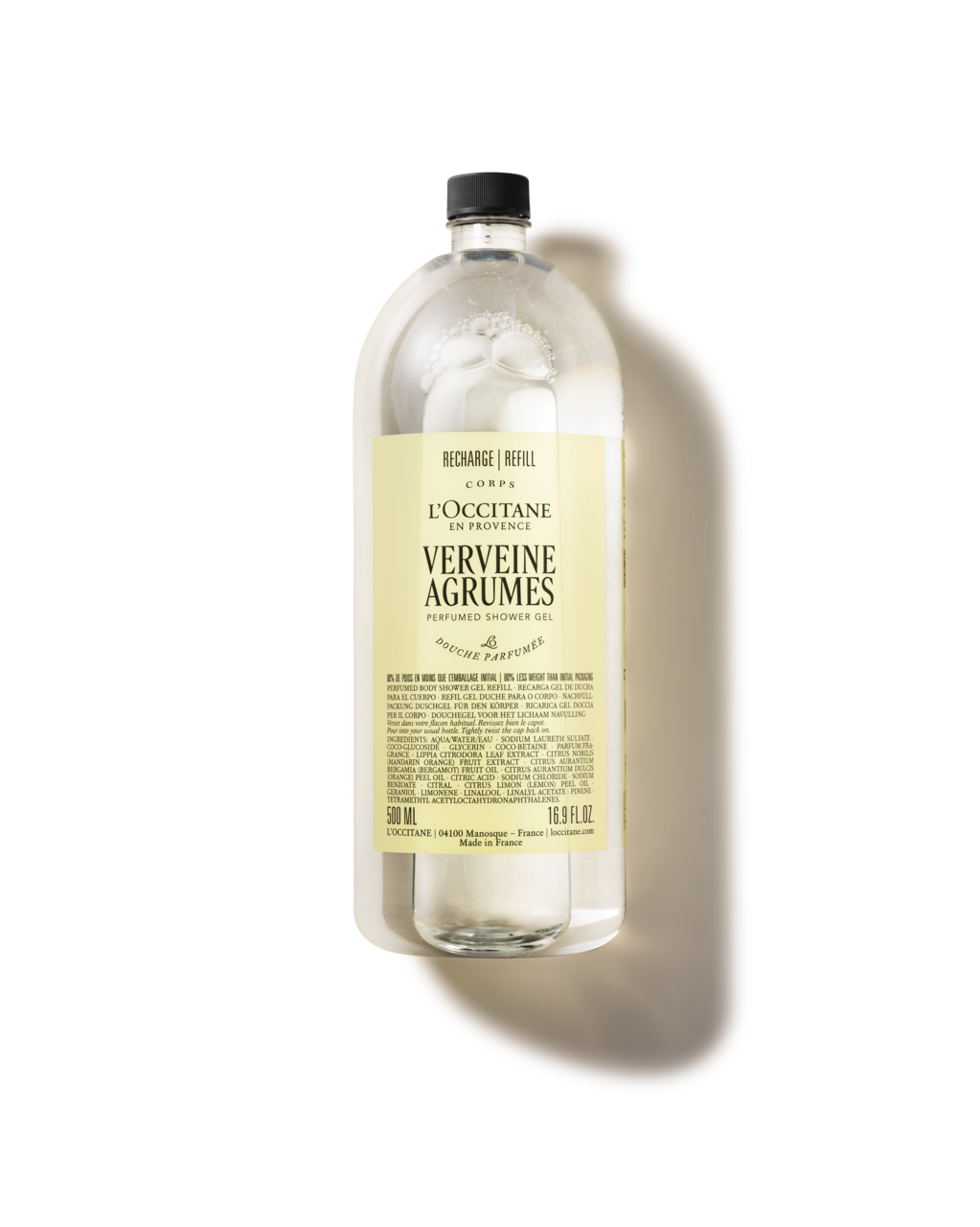 Náplň parfémovaného sprchového gelu Verveine Agrumes (Citrusová verbena)